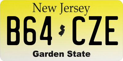 NJ license plate B64CZE