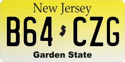 NJ license plate B64CZG