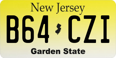 NJ license plate B64CZI