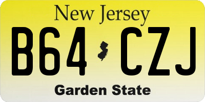 NJ license plate B64CZJ