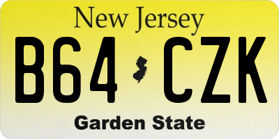 NJ license plate B64CZK