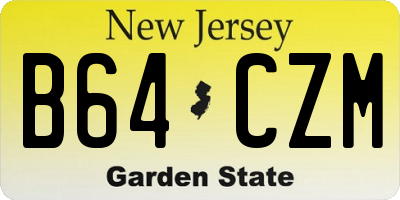NJ license plate B64CZM