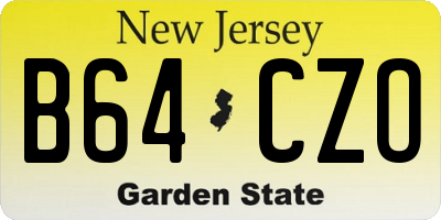 NJ license plate B64CZO