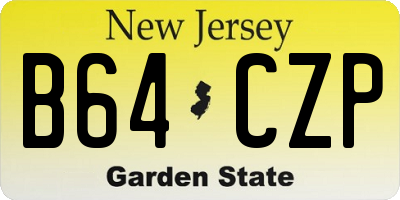 NJ license plate B64CZP