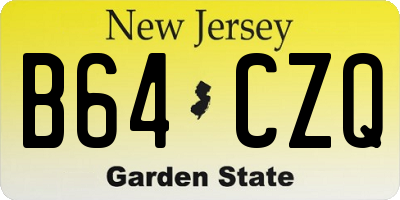 NJ license plate B64CZQ