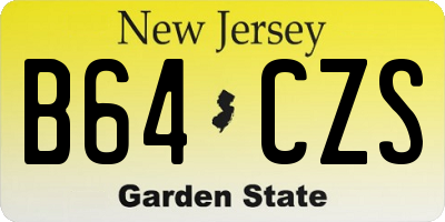 NJ license plate B64CZS