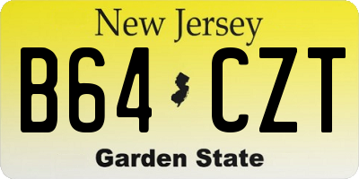 NJ license plate B64CZT