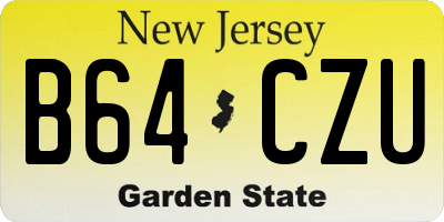 NJ license plate B64CZU