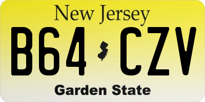 NJ license plate B64CZV