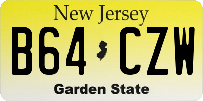 NJ license plate B64CZW
