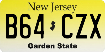 NJ license plate B64CZX