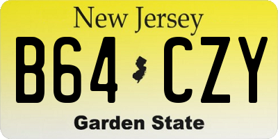 NJ license plate B64CZY