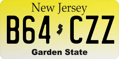 NJ license plate B64CZZ