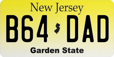 NJ license plate B64DAD