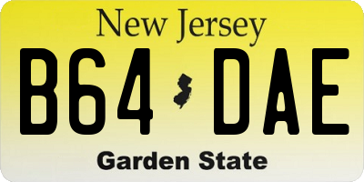 NJ license plate B64DAE