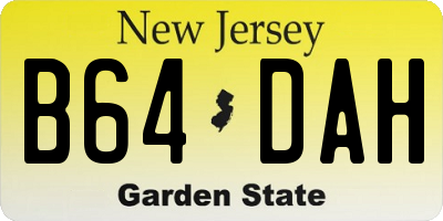 NJ license plate B64DAH