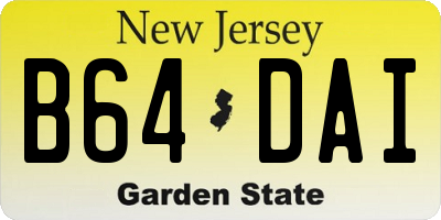NJ license plate B64DAI