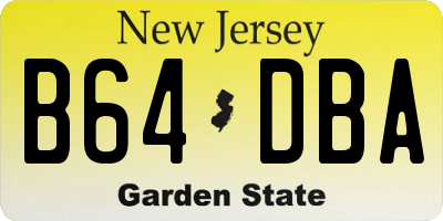 NJ license plate B64DBA