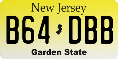 NJ license plate B64DBB