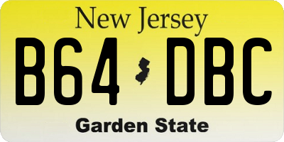 NJ license plate B64DBC