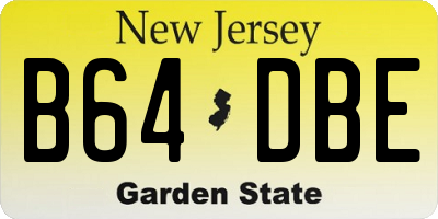 NJ license plate B64DBE