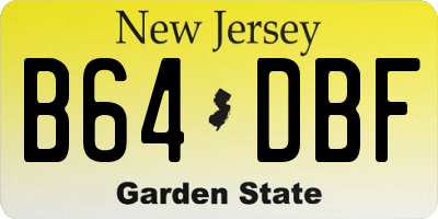 NJ license plate B64DBF