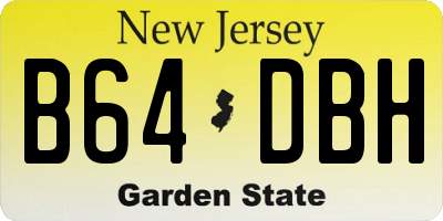 NJ license plate B64DBH
