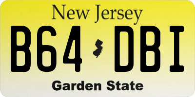 NJ license plate B64DBI