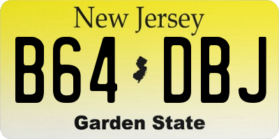 NJ license plate B64DBJ