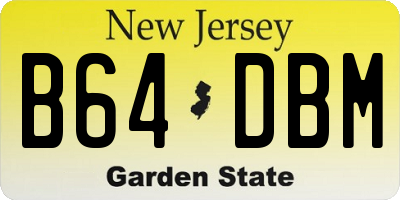 NJ license plate B64DBM