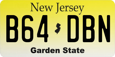 NJ license plate B64DBN