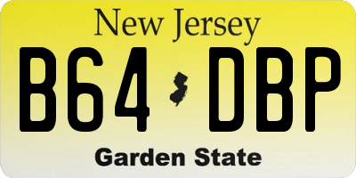 NJ license plate B64DBP