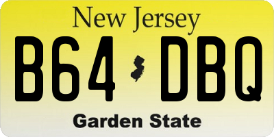 NJ license plate B64DBQ