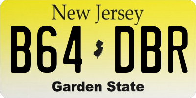 NJ license plate B64DBR