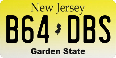 NJ license plate B64DBS