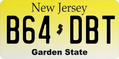 NJ license plate B64DBT