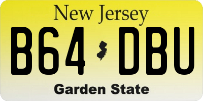 NJ license plate B64DBU