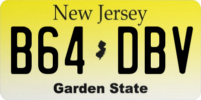 NJ license plate B64DBV