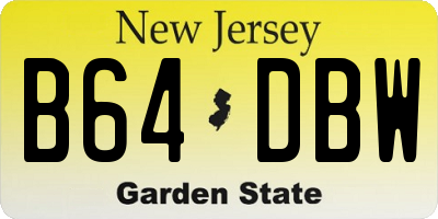 NJ license plate B64DBW