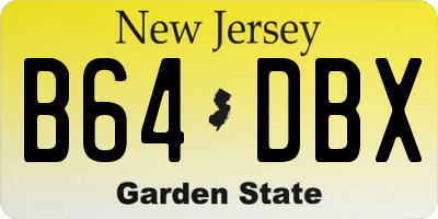 NJ license plate B64DBX