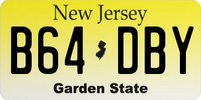 NJ license plate B64DBY