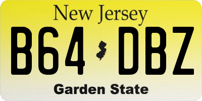 NJ license plate B64DBZ