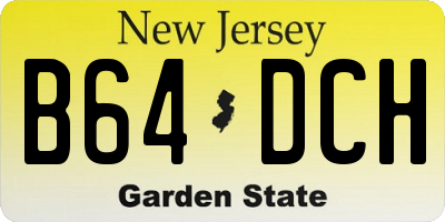 NJ license plate B64DCH