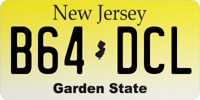NJ license plate B64DCL