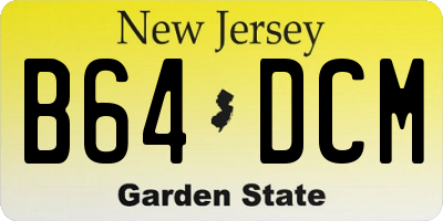 NJ license plate B64DCM