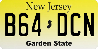 NJ license plate B64DCN
