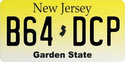 NJ license plate B64DCP