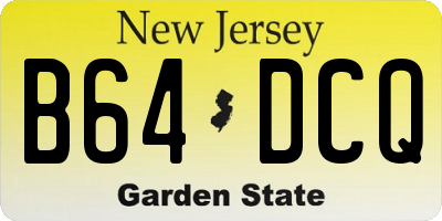 NJ license plate B64DCQ