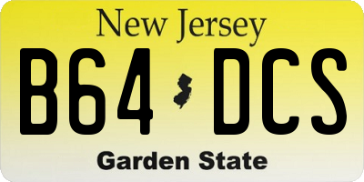 NJ license plate B64DCS