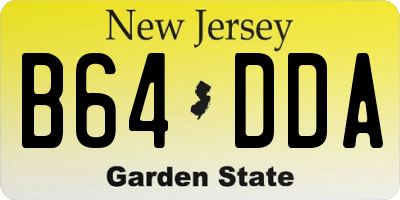 NJ license plate B64DDA